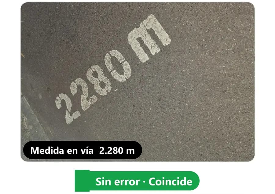 La distancia es exacta